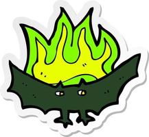 sticker of a cartoon spooky vampire bat vector