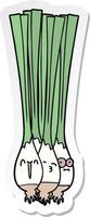 sticker of a spring onions vector
