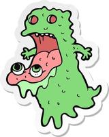 sticker of a cartoon gross ghost vector