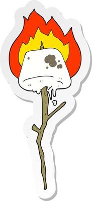 sticker of a cartoon toasted marshmallow