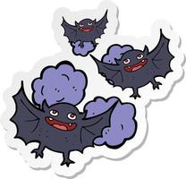 sticker of a cartoon vampire bats vector
