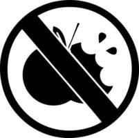 flat symbol no healthy food allowed sign vector