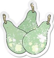 retro distressed sticker of a cartoon pears vector