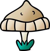 gradient cartoon doodle of a single mushroom vector