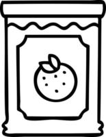 quirky line drawing cartoon jar of marmalade vector