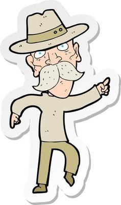sticker of a cartoon man in hat