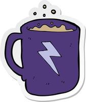 sticker of a cartoon coffee mug vector