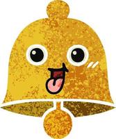 retro illustration style cartoon bell vector