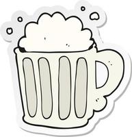 sticker of a cartoon beer vector