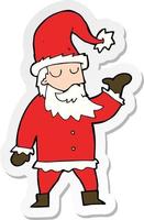 sticker of a cartoon santa claus vector