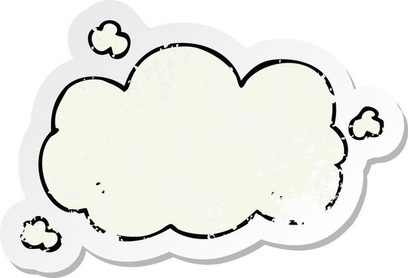 distressed sticker of a cartoon cloud