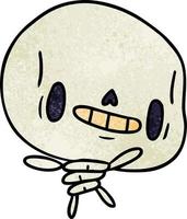 textured cartoon kawaii cute dead skeleton vector