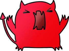 gradient cartoon of a cute kawaii devil vector