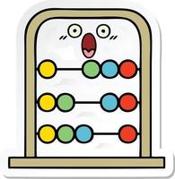 sticker of a cute cartoon abacus vector