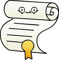 gradient shaded cartoon contract vector