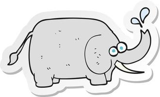 sticker of a cartoon elephant vector