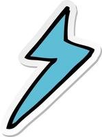 sticker of a cartoon lightning bolt symbol vector