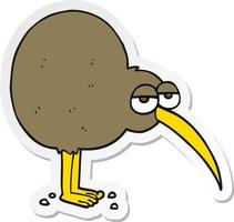 sticker of a cartoon kiwi vector