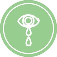 crying eye circular icon vector