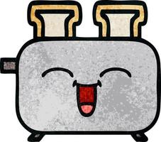 retro grunge texture cartoon of a toaster vector