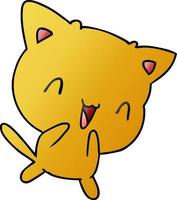 gradient cartoon of cute kawaii cat vector