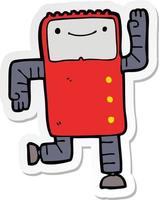 sticker of a cartoon robot vector