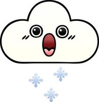 gradient shaded cartoon snow cloud vector