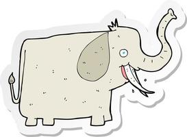 sticker of a cartoon happy elephant vector