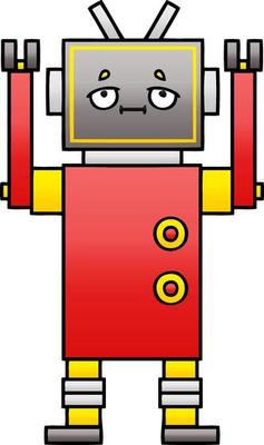 gradient shaded cartoon robot