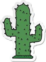 sticker of a cartoon cactus vector