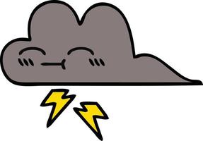 cute cartoon storm cloud vector