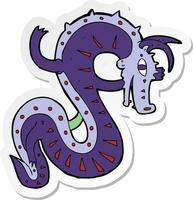 sticker of a saxon dragon cartoon vector