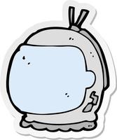 sticker of a cartoon astronaut helmet vector