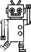 dancing robot distressed icon vector