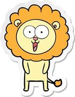 sticker of a happy cartoon lion vector