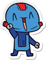 sticker of a cartoon robot vector