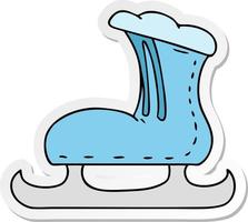 sticker cartoon doodle of an ice skate boot vector