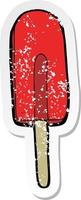 distressed sticker of a cartoon ice lolly vector