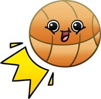 gradient shaded cartoon basketball vector