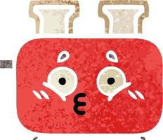 retro illustration style cartoon of a toaster vector