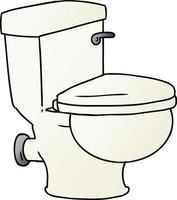 gradient cartoon doodle of a bathroom toilet vector