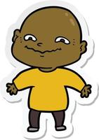 sticker of a cartoon nervous man vector