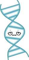 flat color retro cartoon DNA strand vector