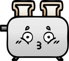 gradient shaded cartoon of a toaster vector