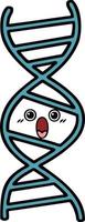 cute cartoon DNA strand vector