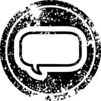 speech bubble distressed icon vector