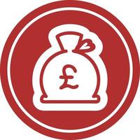 money sack circular icon vector