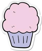 sticker of a cartoon cupcake vector