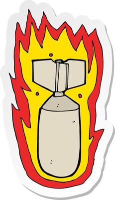 sticker of a cartoon flaming bomb