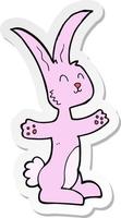 sticker of a cartoon rabbit vector